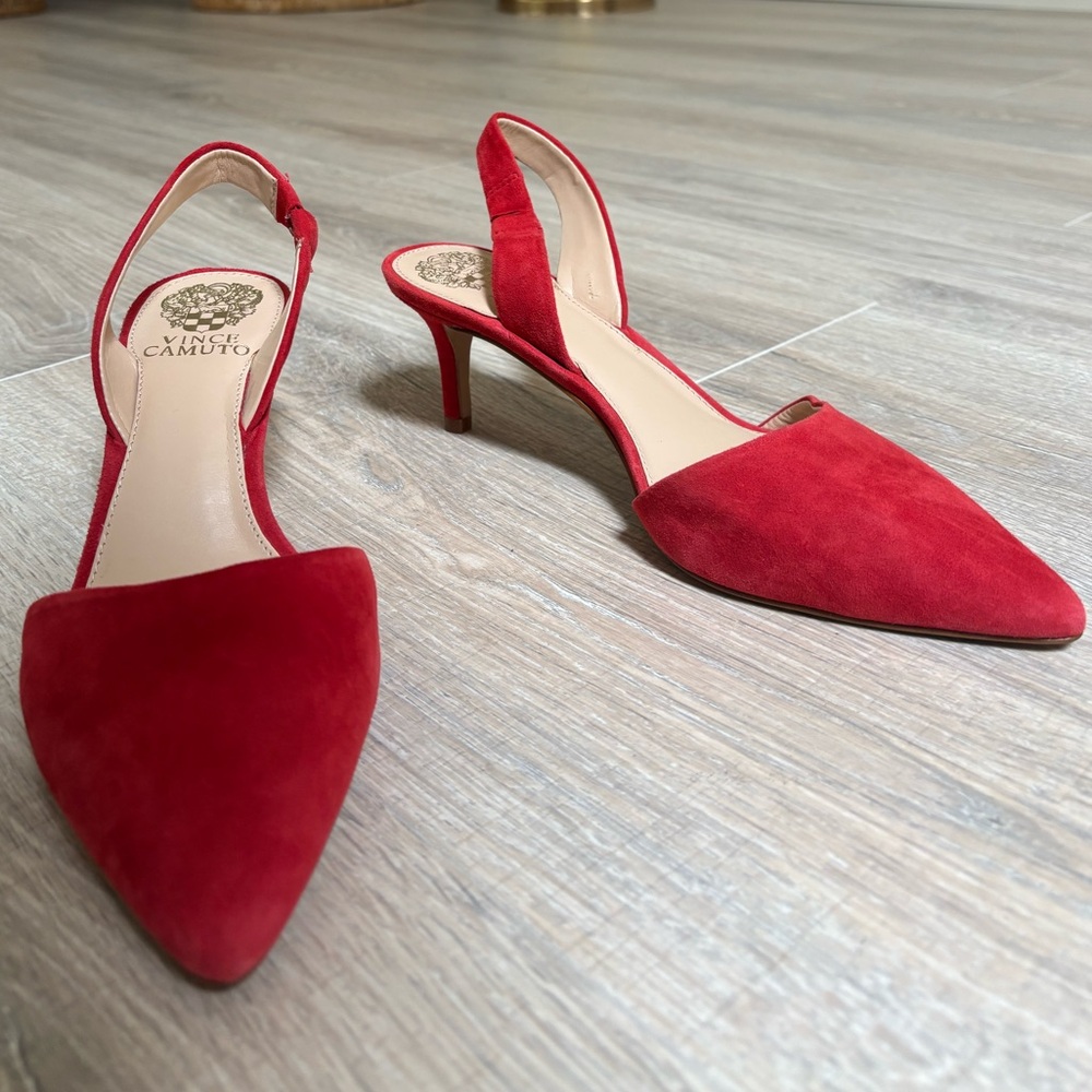 Vince Camuto Scarlet Suede Slingback Pumps